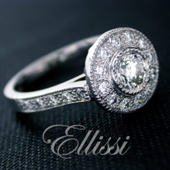 Bezel Set Diamond Halo Ring