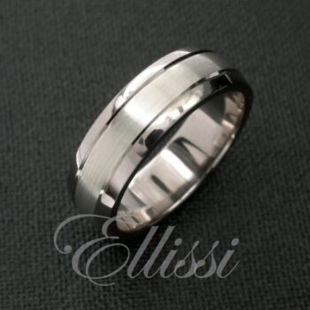 "Flow" brushed and polished men’s wedding ring.