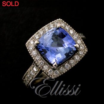 Cushion Ceylon Sapphire Ring